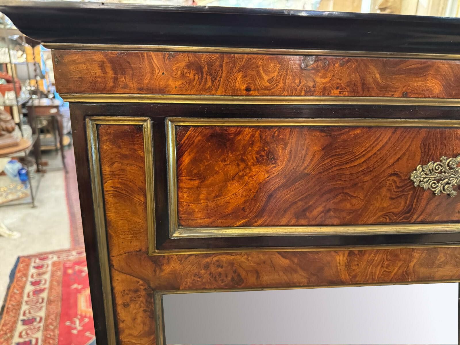 Pair Of Flamed Mahogany And Gilded Bronze Mirrors photo for sale