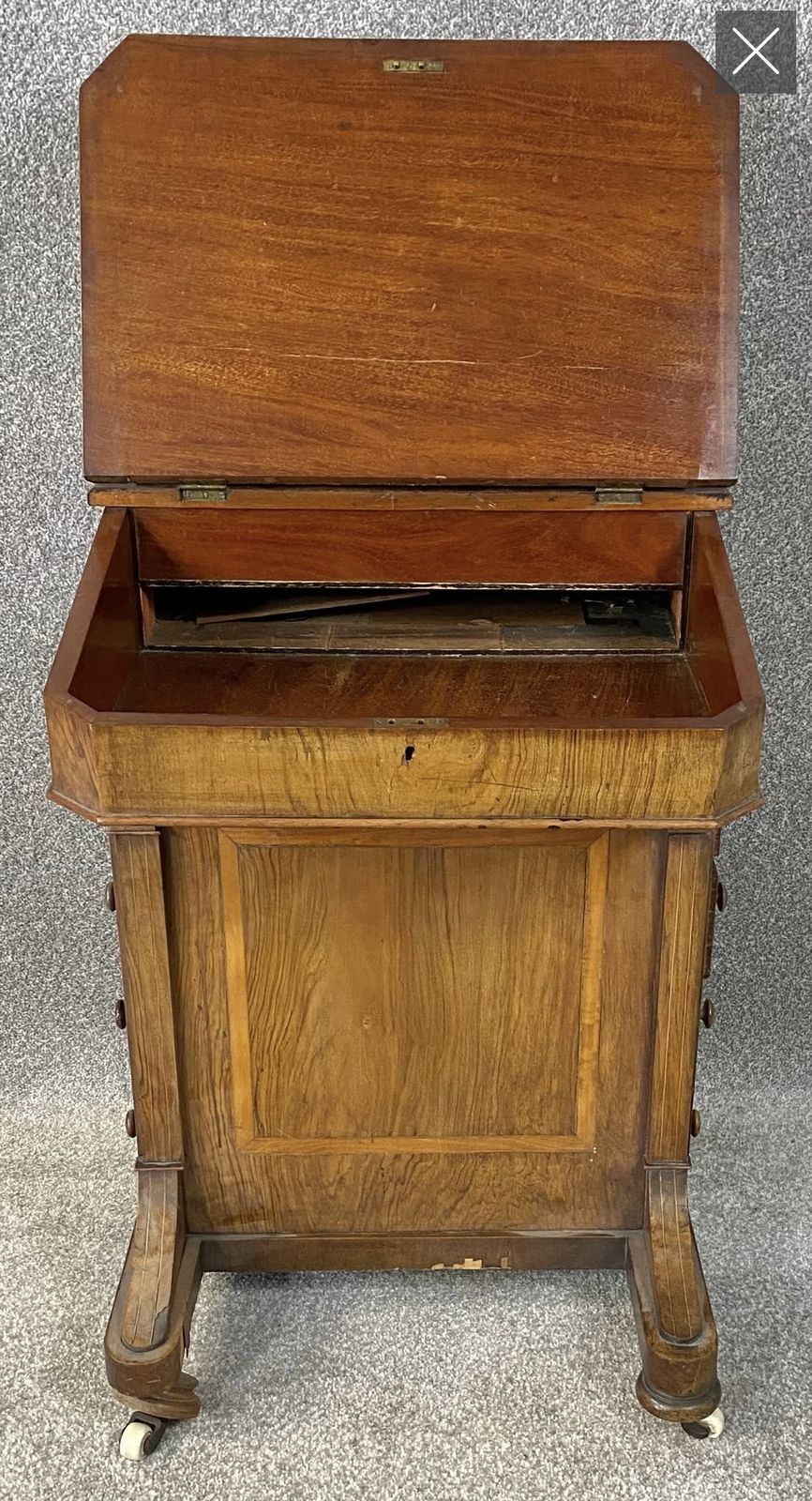 Victorian Walnut Davenport With Satinwood Inlay photo furniture