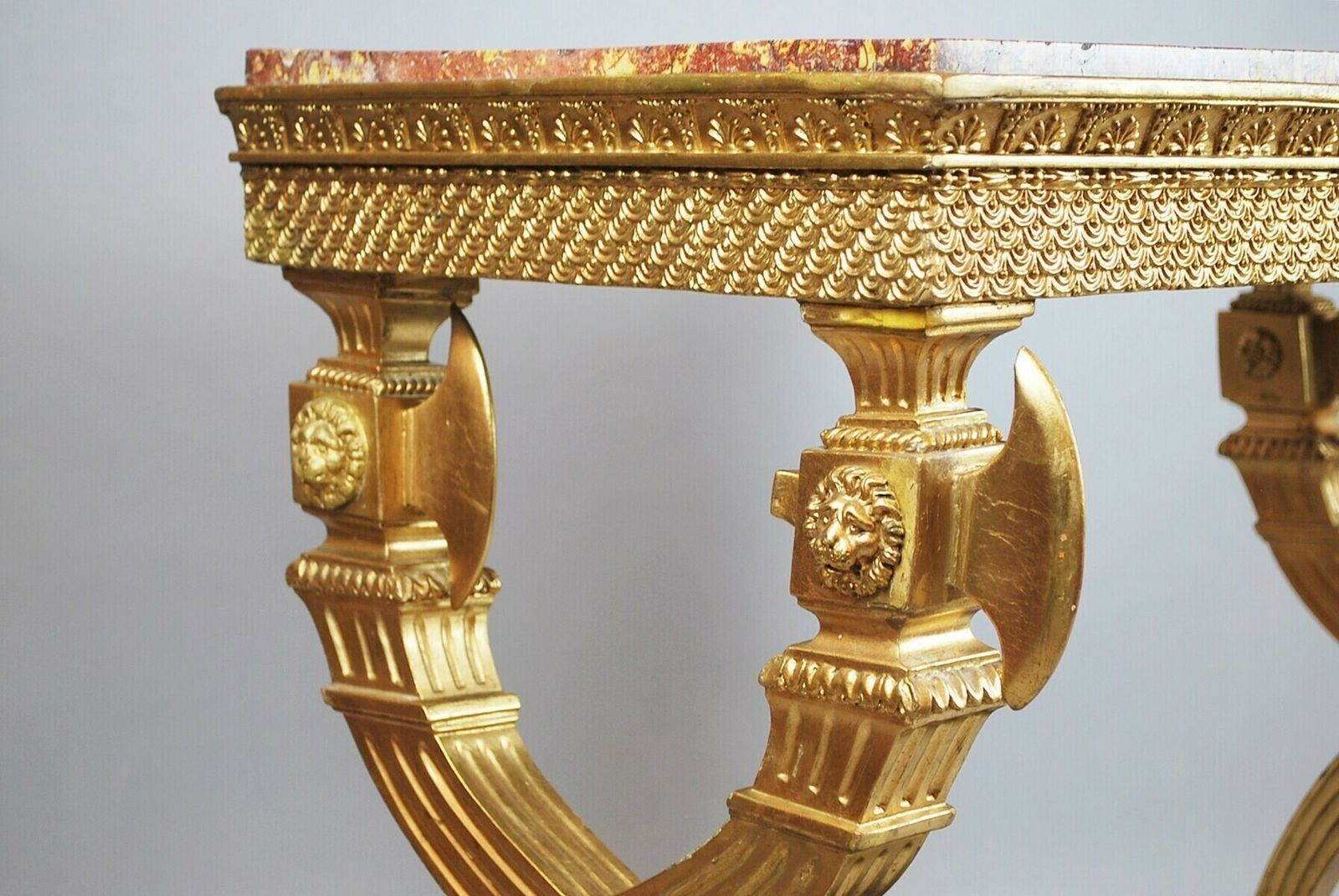 Console In Golden Wood, Marble, 19th.C Sweden. ( Circa 1800 ) photo buy