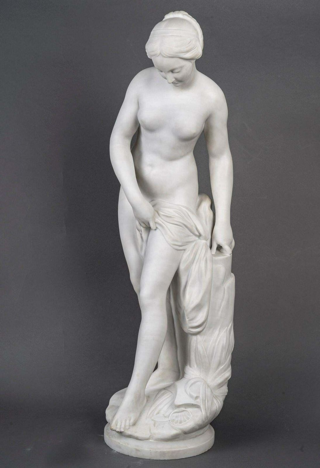 A Big Sculpture In White Carrara Marble, Napoleon III Period. photo furniture