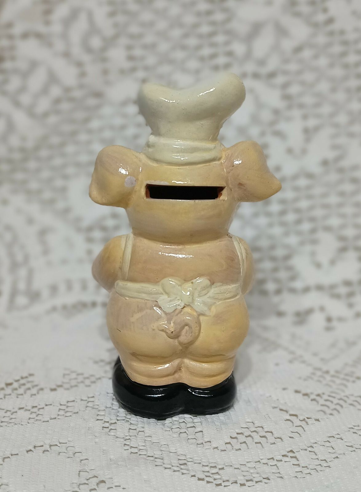 Terracotta Bakers Pig Figure Ornamental Money Box. photo vinterior