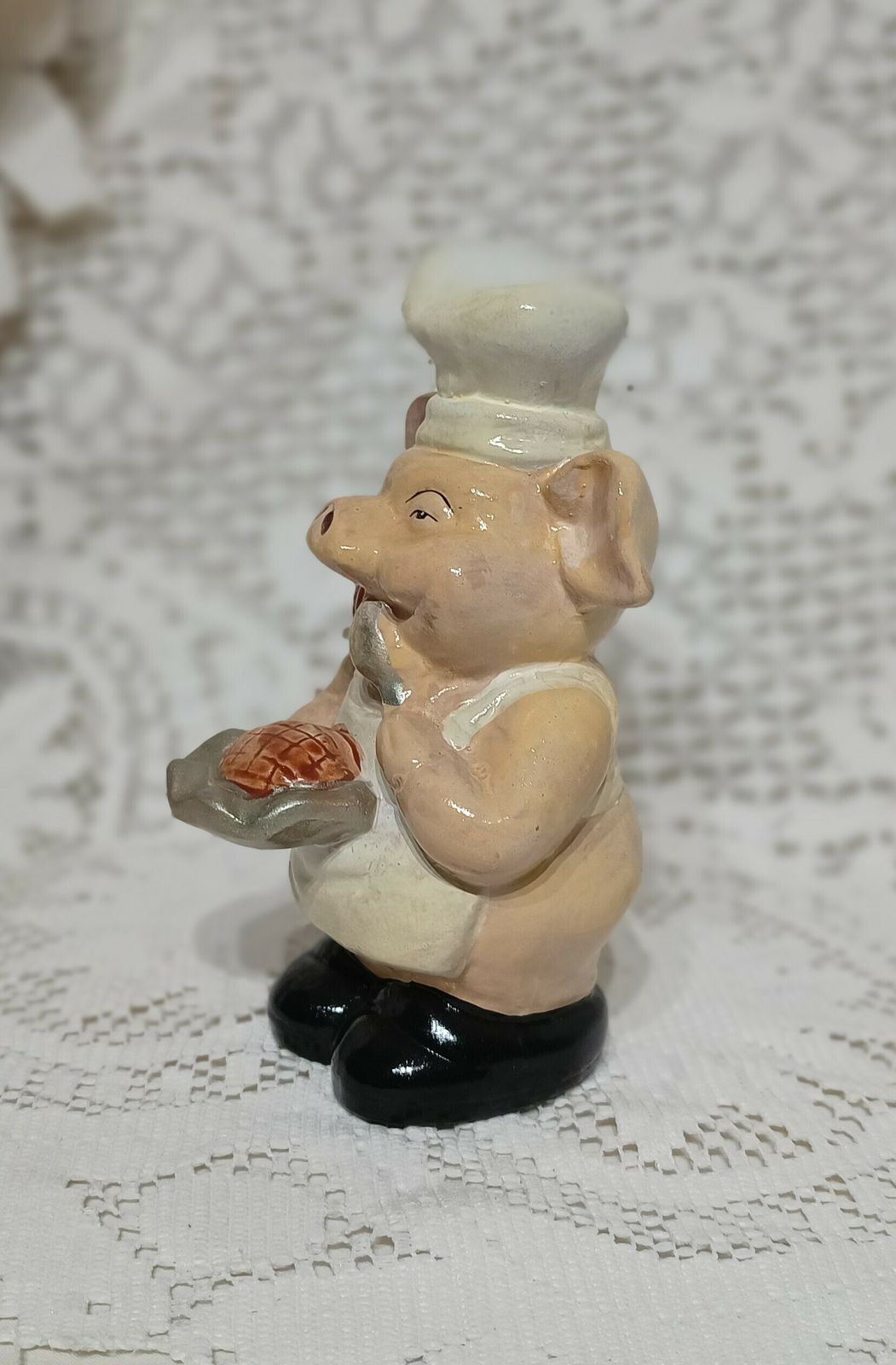 Terracotta Bakers Pig Figure Ornamental Money Box. photo vintage