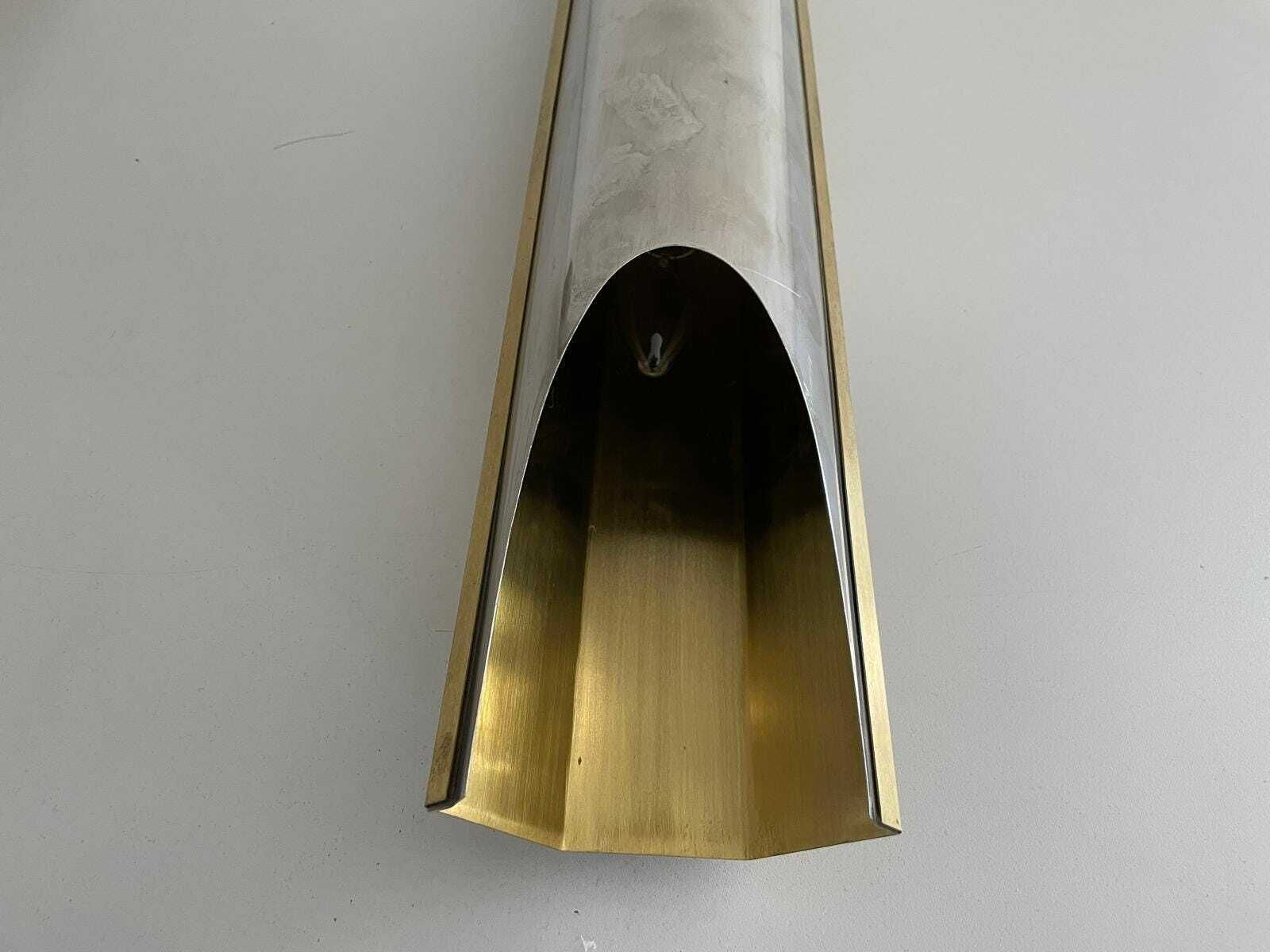 photo furniture Italian Elegant Chrome And Gold Metal Pair Of Wall Lamps, 1960s, Italy