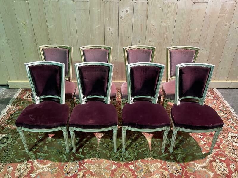 Suite De 8 Chaises Style Louis XVI Modèle Trapèze photo furniture