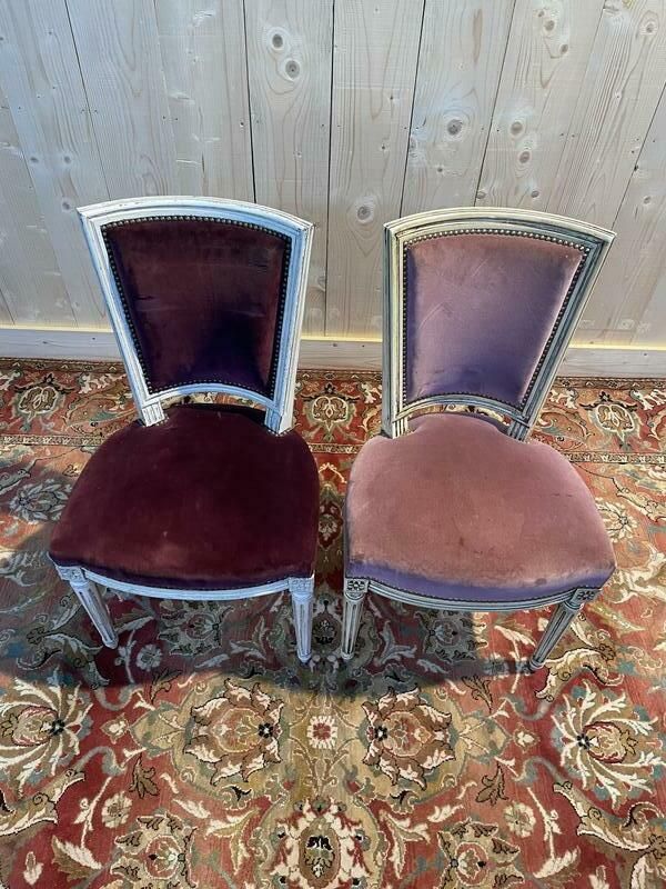 Suite De 8 Chaises Style Louis XVI Modèle Trapèze photo buy