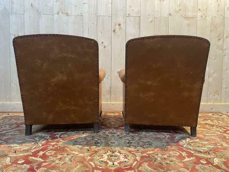 Paire De Fauteuils Club En Imitation Cuir photo 530.0