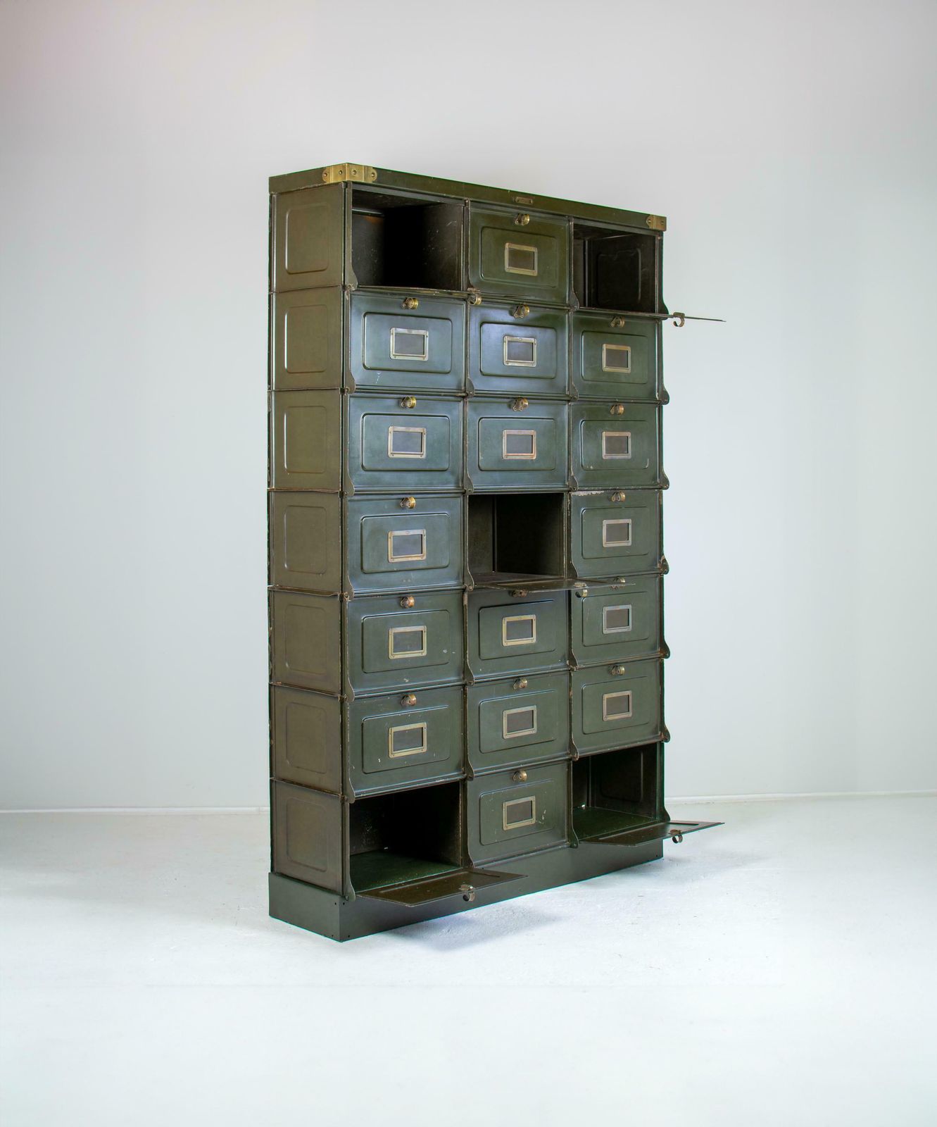 Large Industrial Notary Cabinet By H.E. Longini Of Brussels C.1920's photo vinterior