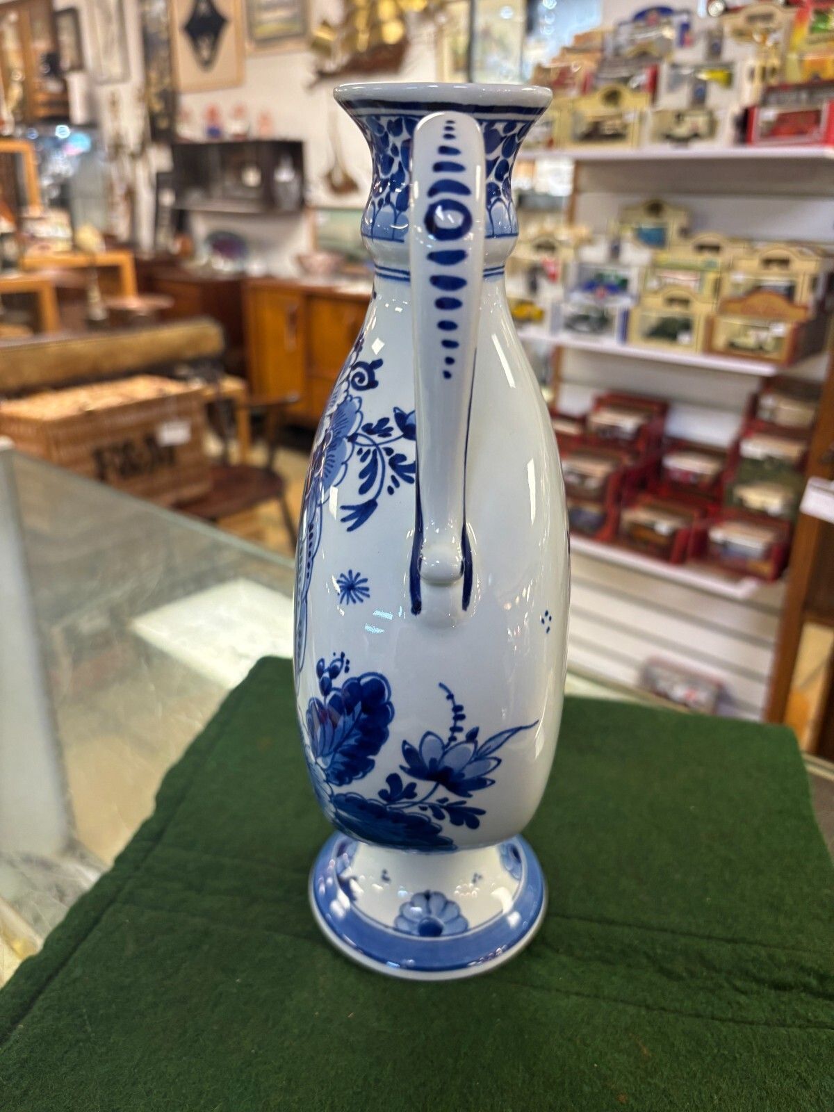 Rare Vintage Delft Pottery Blue & White Windmill Hand Painted Jug/ Vase photo 125.0
