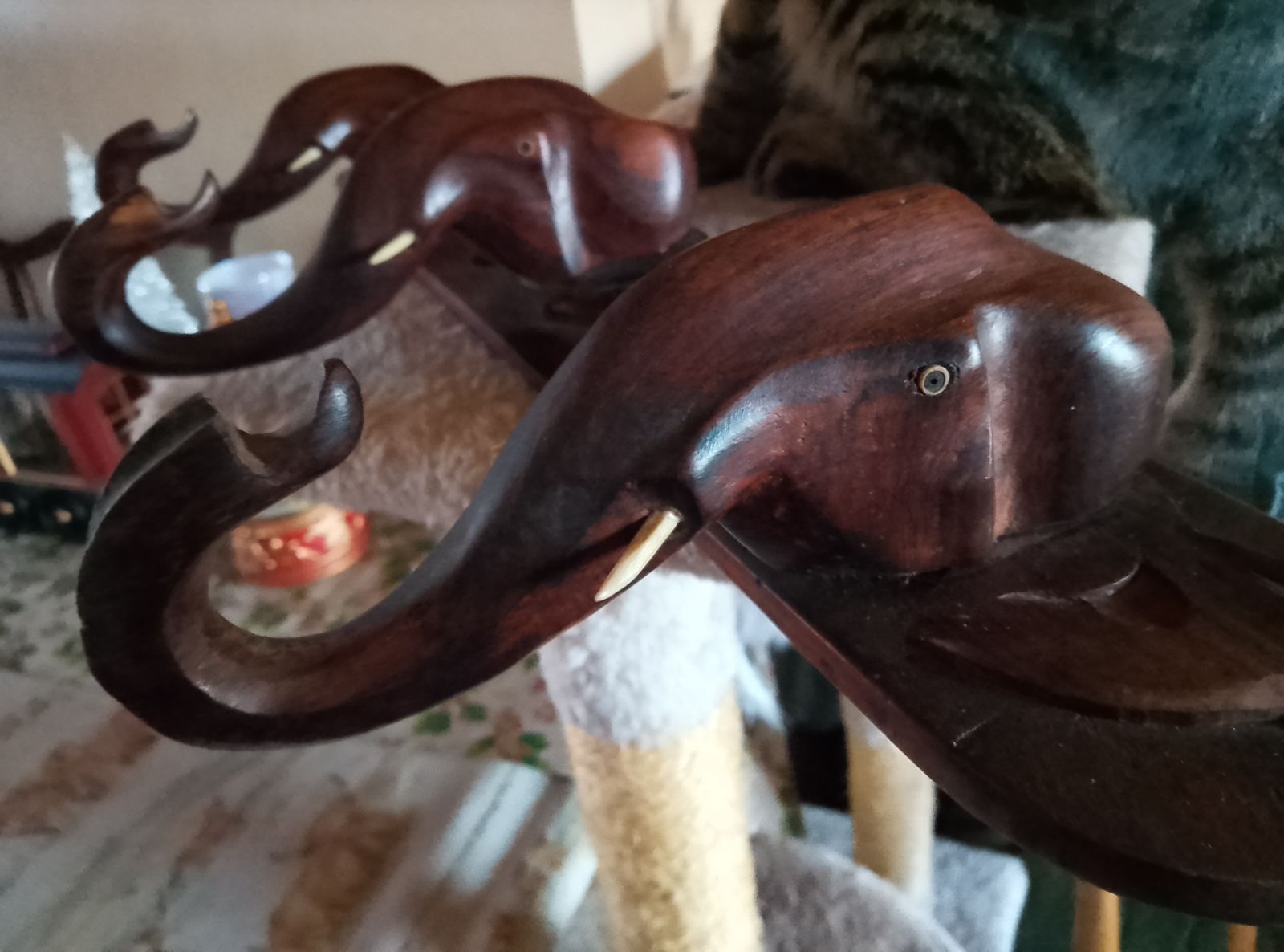Hand Carved Elephant Coat Or Towel Rail photo furniture