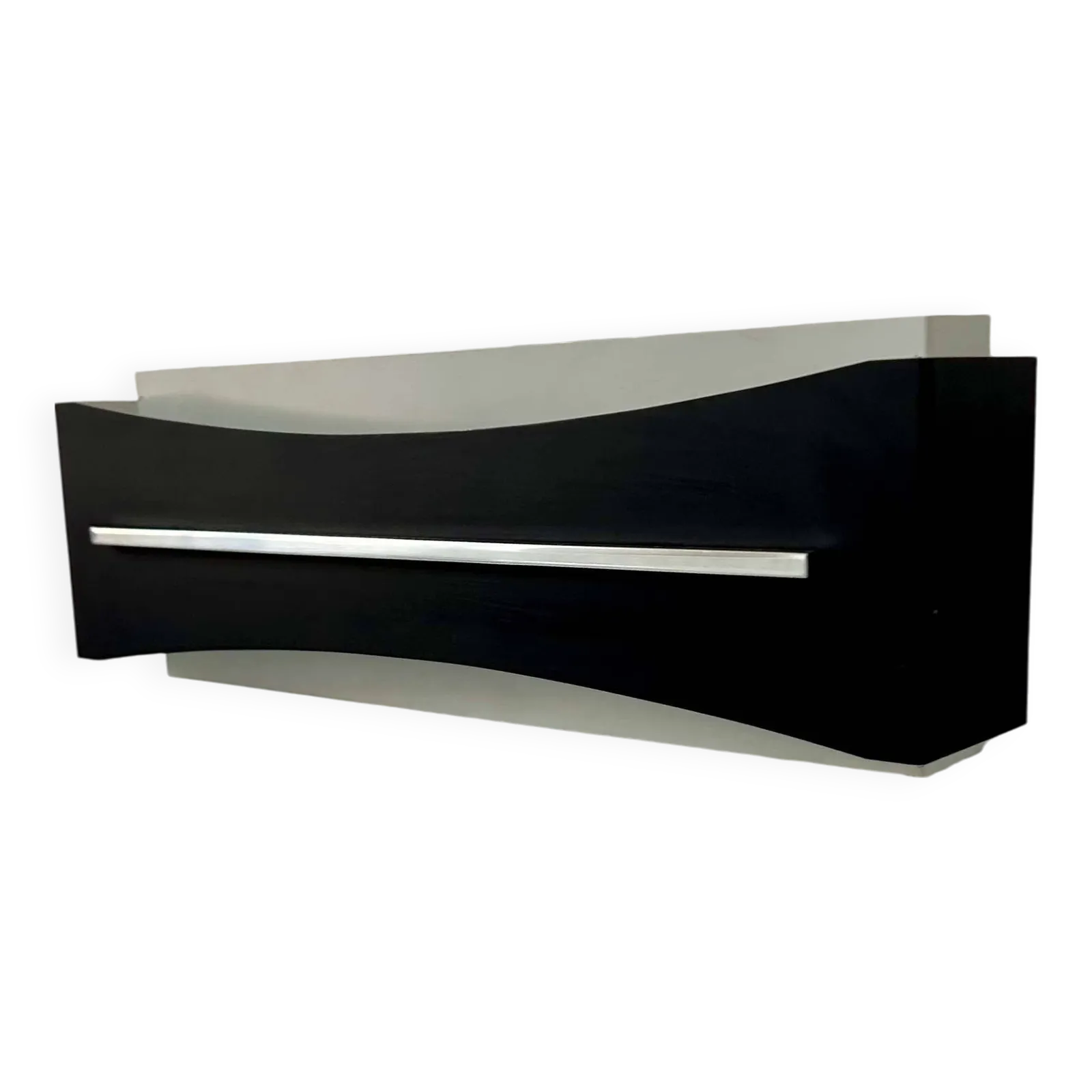 Vintage Modernist Wall Lamp, Black, White And Chrome, France 1960 photo furniture