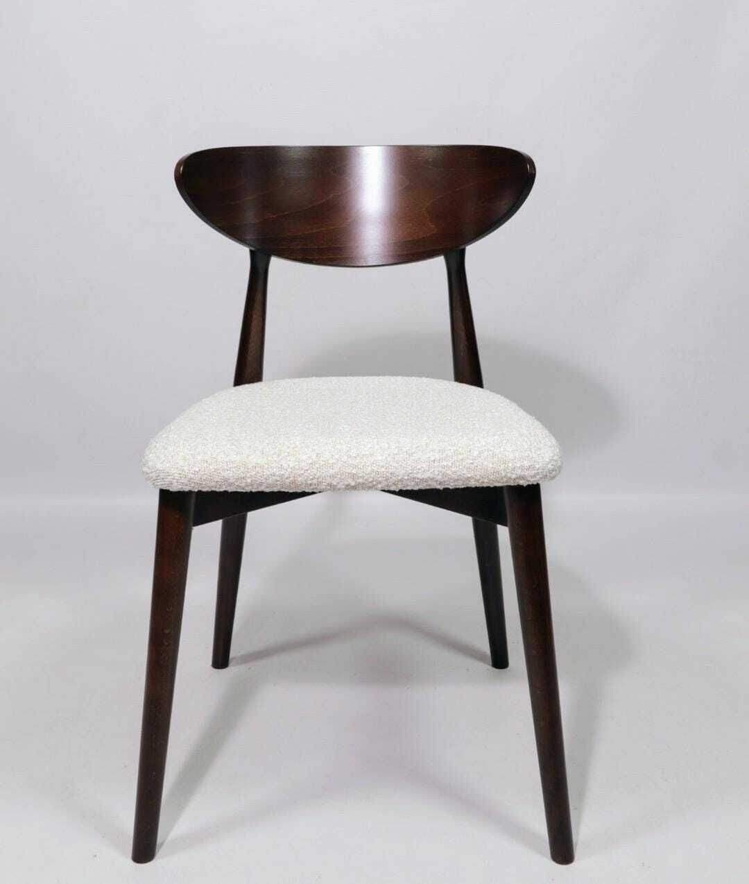 Modern Dining Chairs Set Of 8 , With White Boucle Fabric Office Chairs, Beech Wooden Chairs photo Furniture