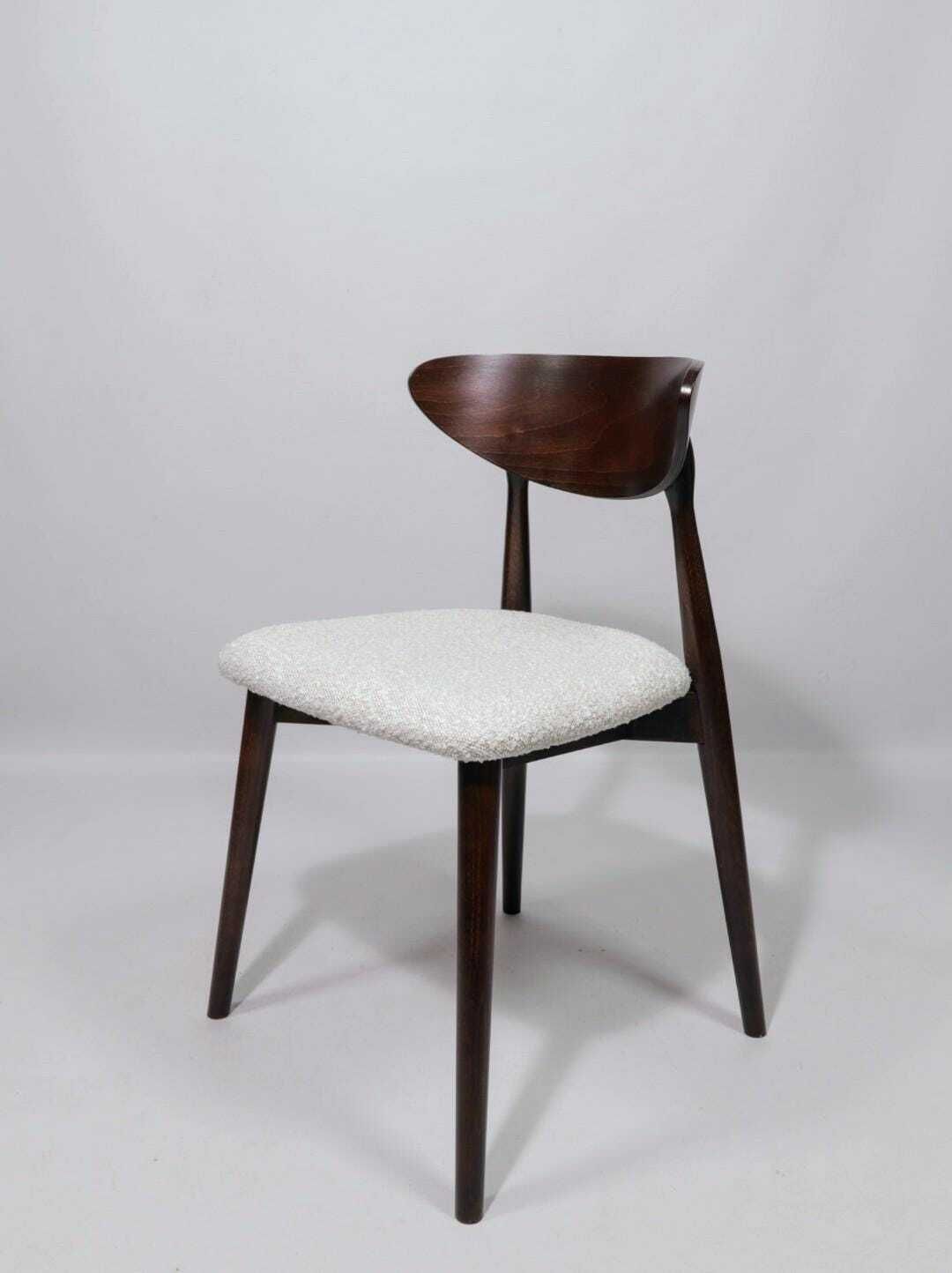 Modern Dining Chairs Set Of 8 , With White Boucle Fabric Office Chairs, Beech Wooden Chairs photo 1199.0