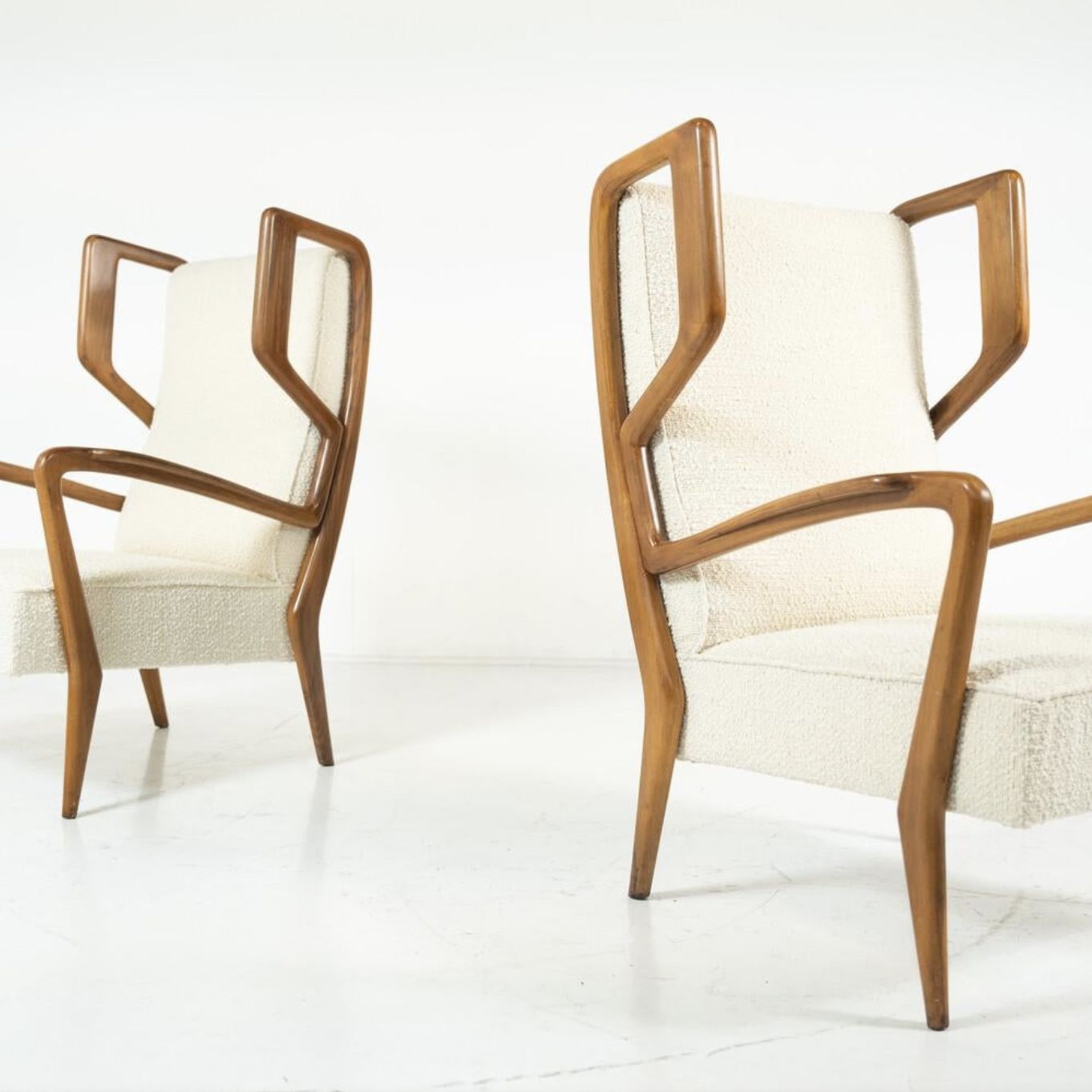 photo furniture Mid Century Modern Highback Armchairs By Orlando Orlandi, Italy, 1950s