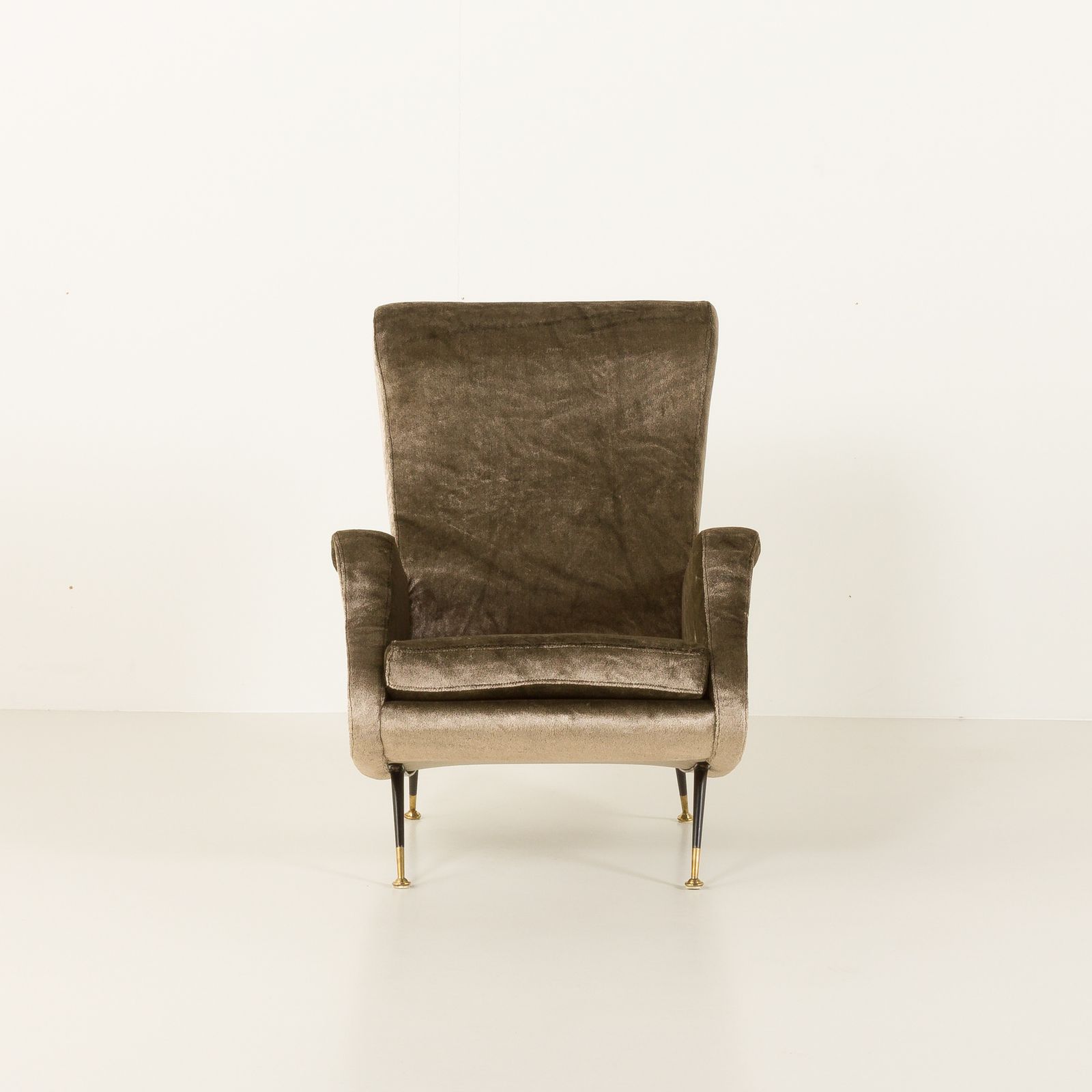 Italian Velevet Mid Century Lounge Chair In The Style Of Marco Zanuso, 1960s photo furniture