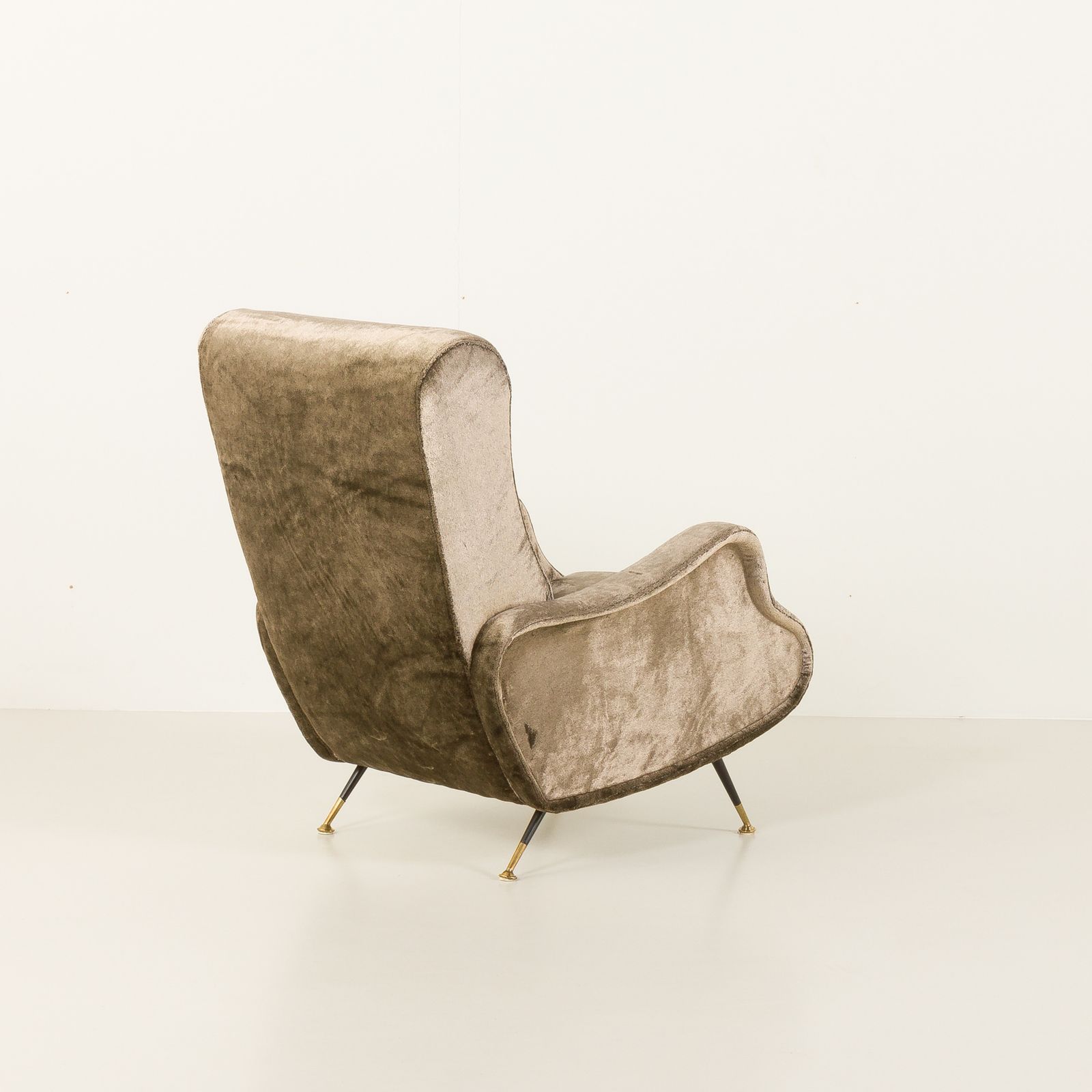 Italian Velevet Mid Century Lounge Chair In The Style Of Marco Zanuso, 1960s photo buy
