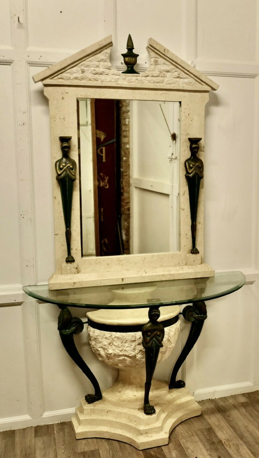 Italian Classical Style Console Table And Mirror Set photo for sale
