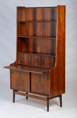 Midcentury Danish Secretaire With Book Shelf In Rosewood By Nexø, 1964 photo furniture