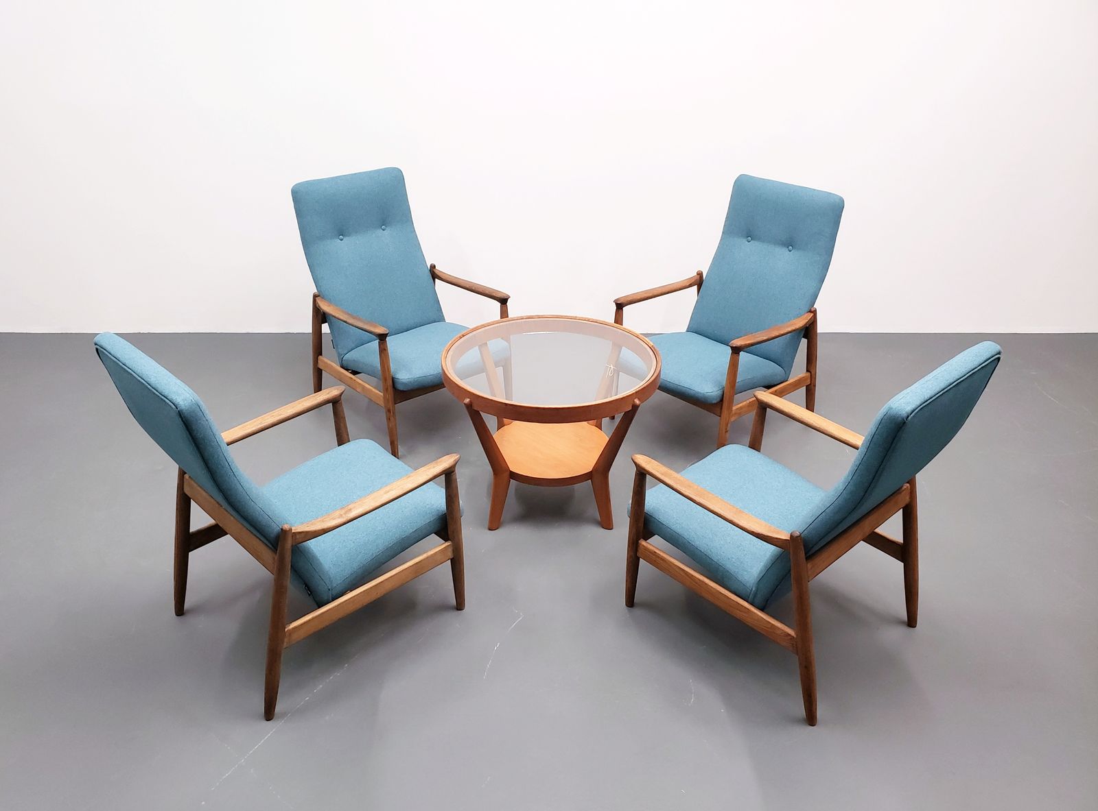 1965 Chair By Edmund Homa, Model Gfm 64 High Blue photo buy