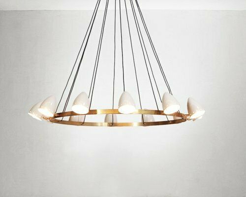Mid Century Italian Brass Chandelier, 1960s photo Lighting