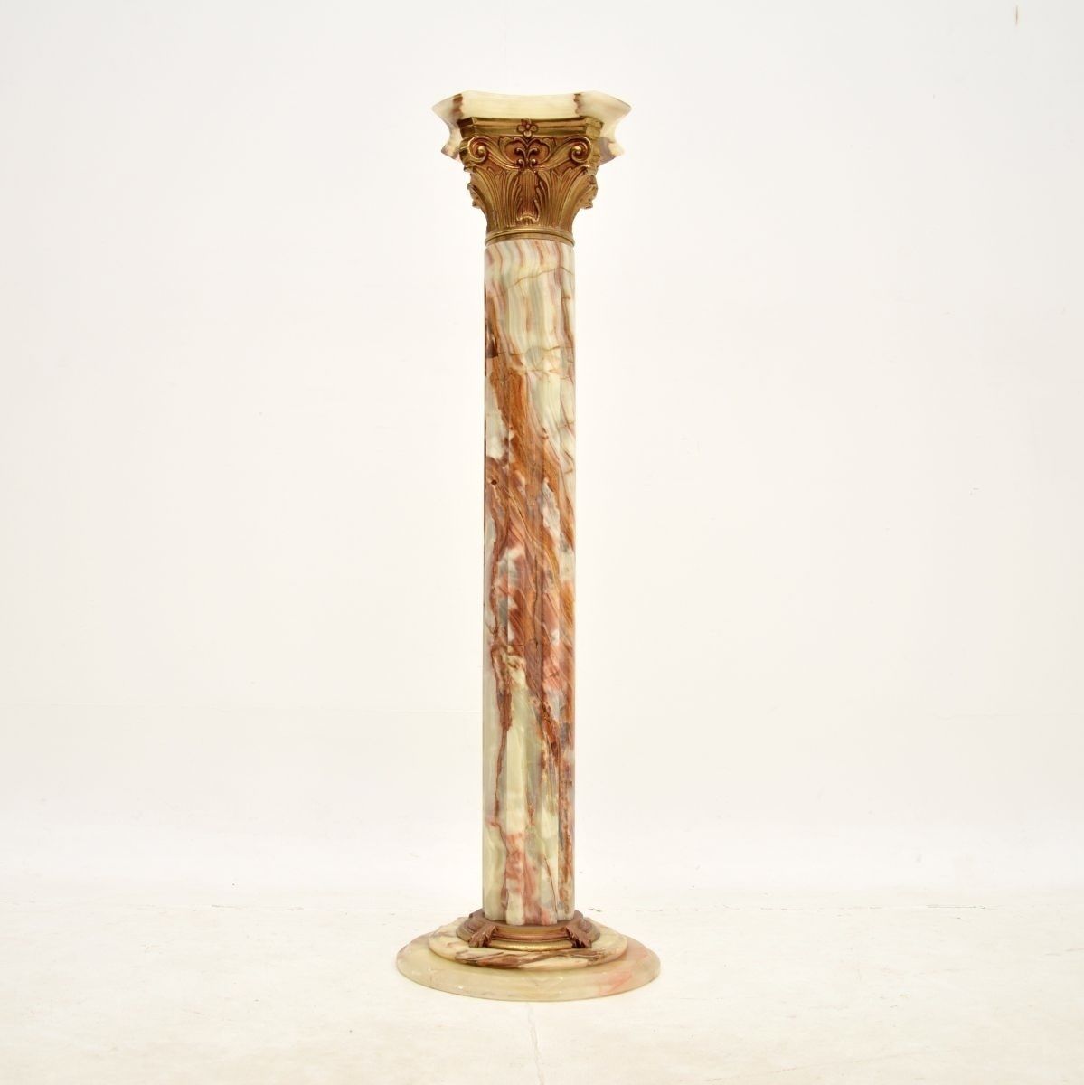 Antique Onyx And Gilt Metal Corinthian Column photo for sale