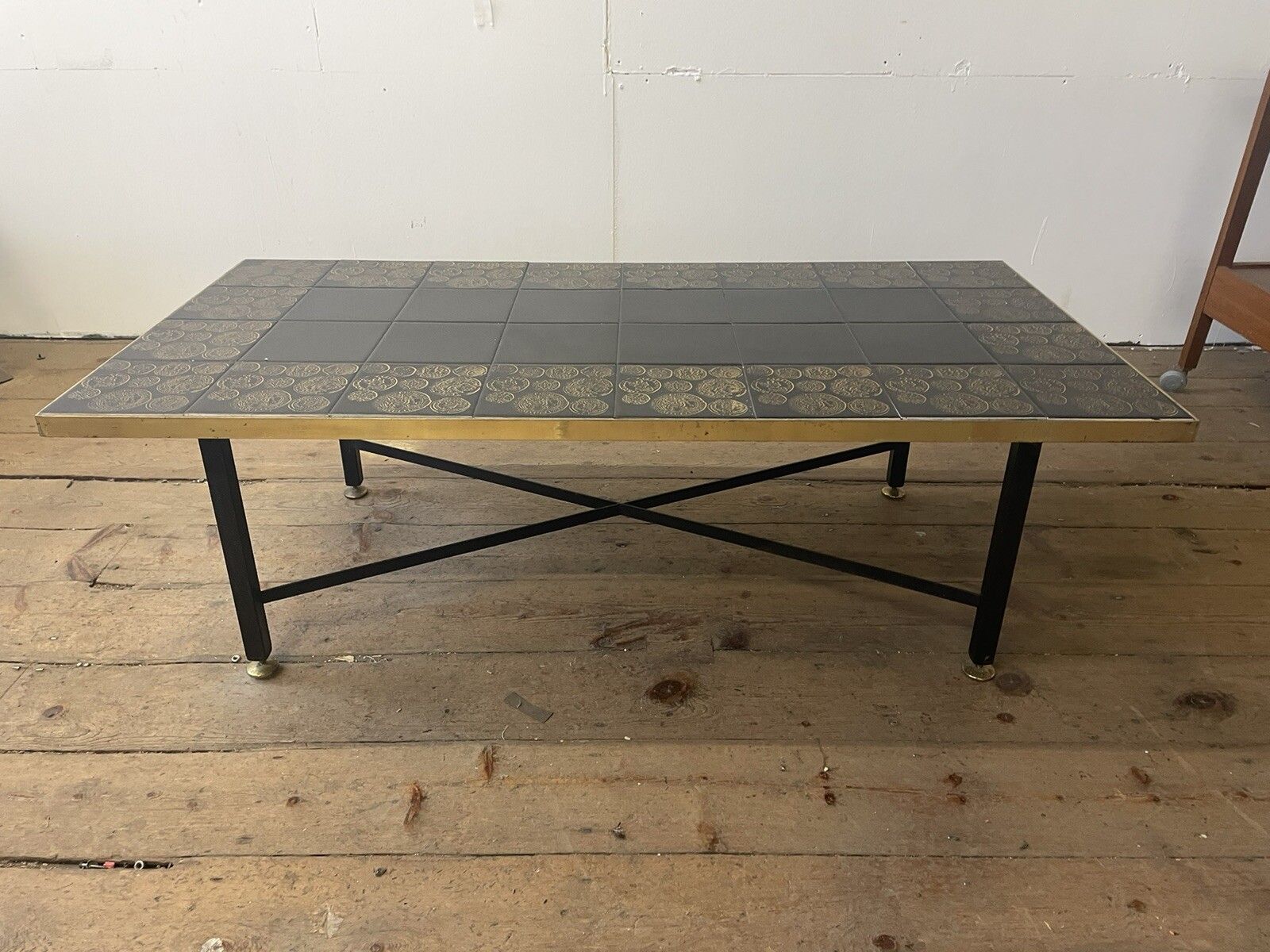 Vintage Tiled Coffee Table Italian 1950s 60s Fornasetti Era Heals photo for sale