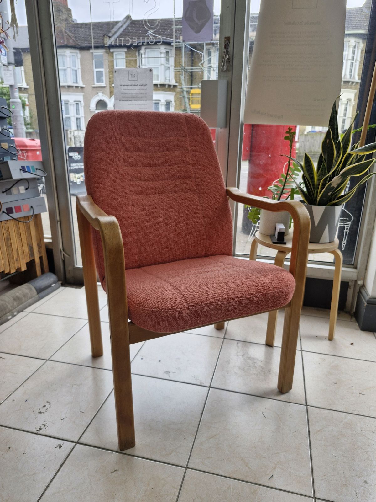 Ply Bentwood Armchair With Boucle Upholstery photo for sale