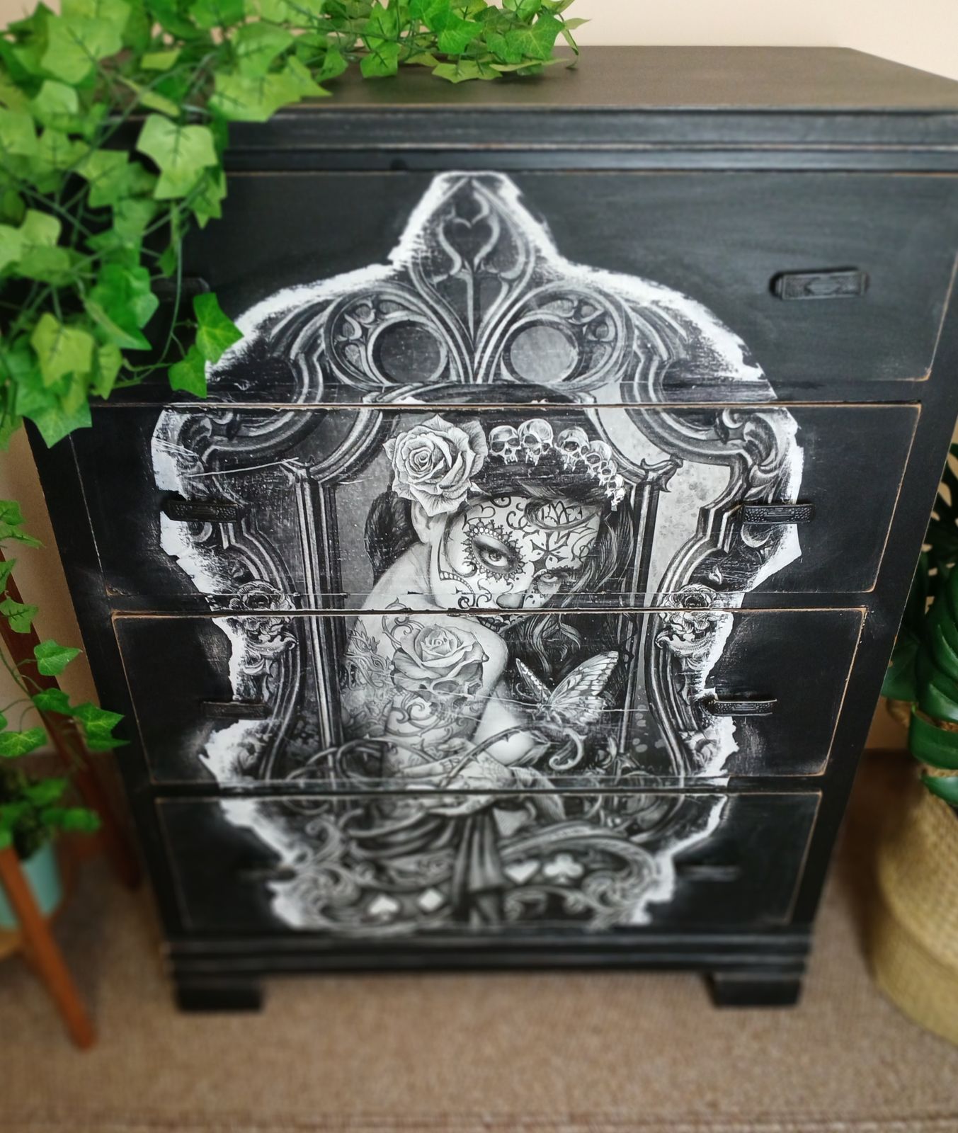 Day Of The Dead Chest Of Drawers Bedroom Furniture Black Chest Of Drawers photo furniture