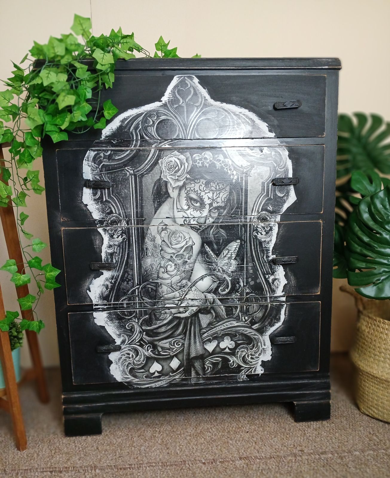 Day Of The Dead Chest Of Drawers Bedroom Furniture Black Chest Of Drawers photo 265.0