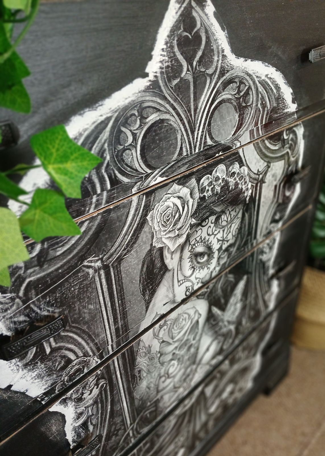 Day Of The Dead Chest Of Drawers Bedroom Furniture Black Chest Of Drawers photo vinterior