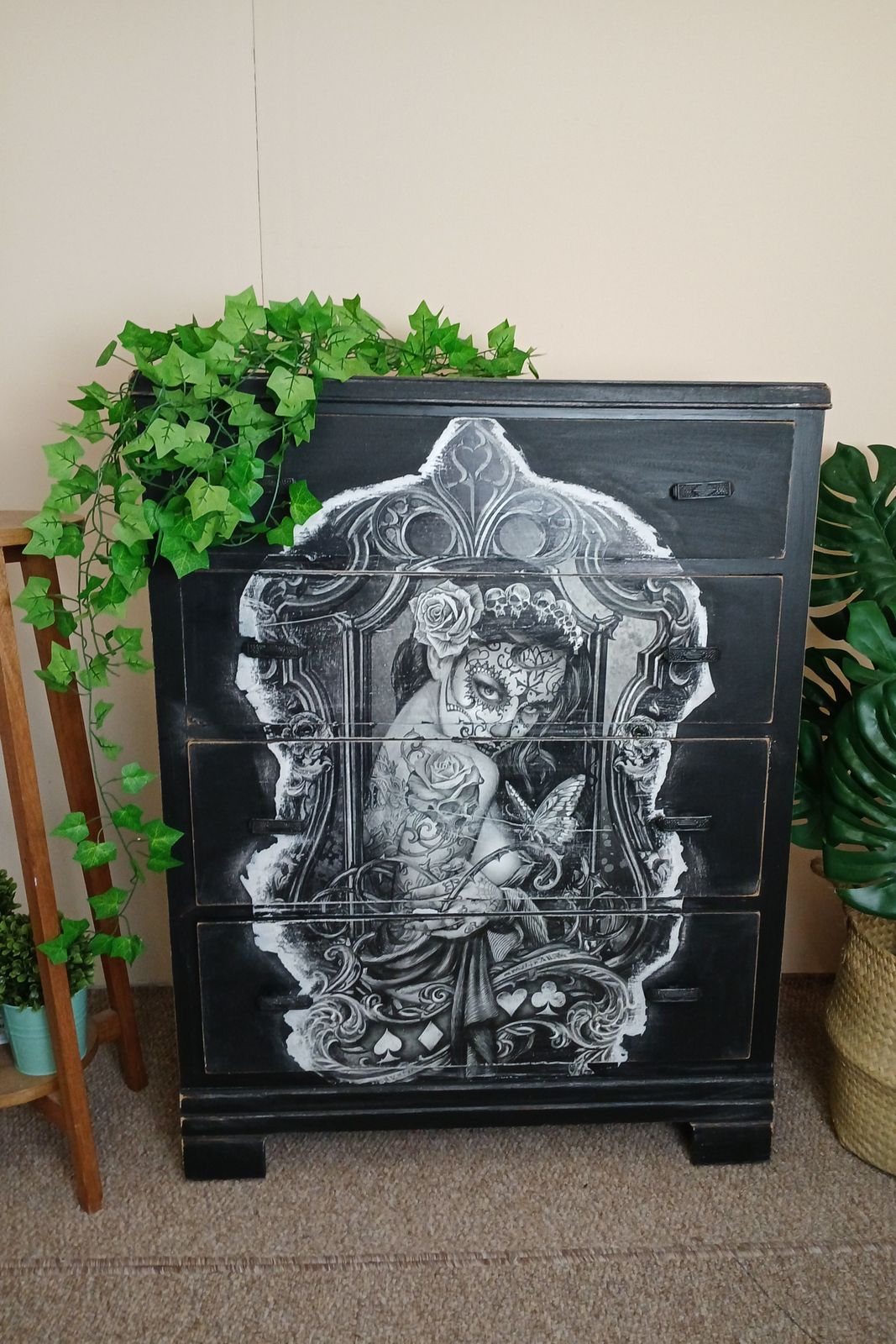Furniture Day Of The Dead Chest Of Drawers Bedroom Furniture Black Chest Of Drawers photo
