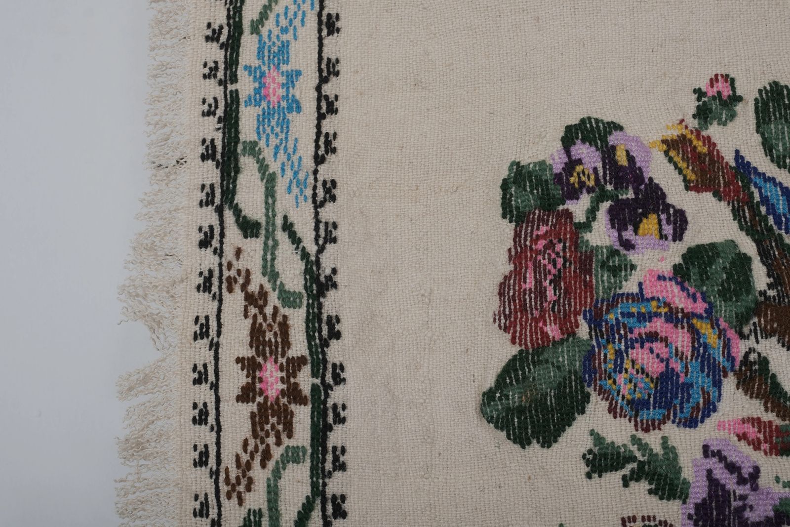 Textiles Aubusson Floral Turkish Kilim Rug 5'6''X7'6'' photo