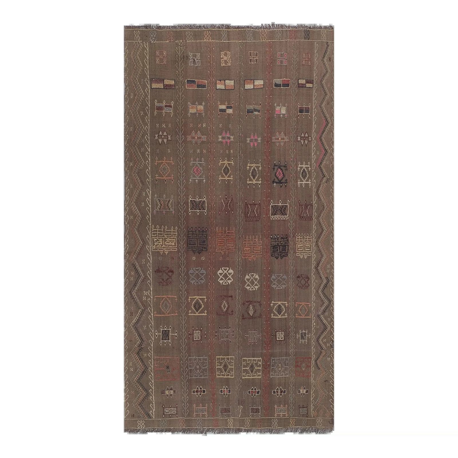Old Konya Cecim Jijim Kilim Eastern Anatolia Turkish Rug 5'7" X 9'5"