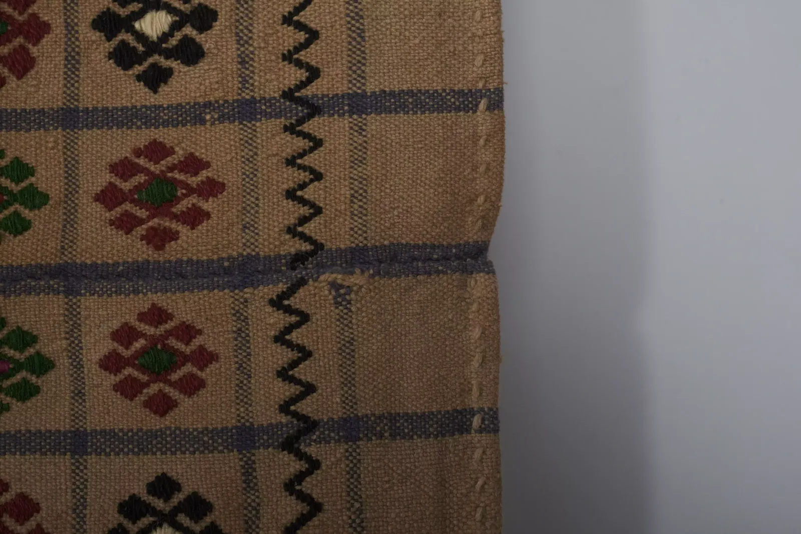 photo furniture Hand Woven Geometric Turkish Oushak Kilim Wool Rug 7'5'' X 10'8''