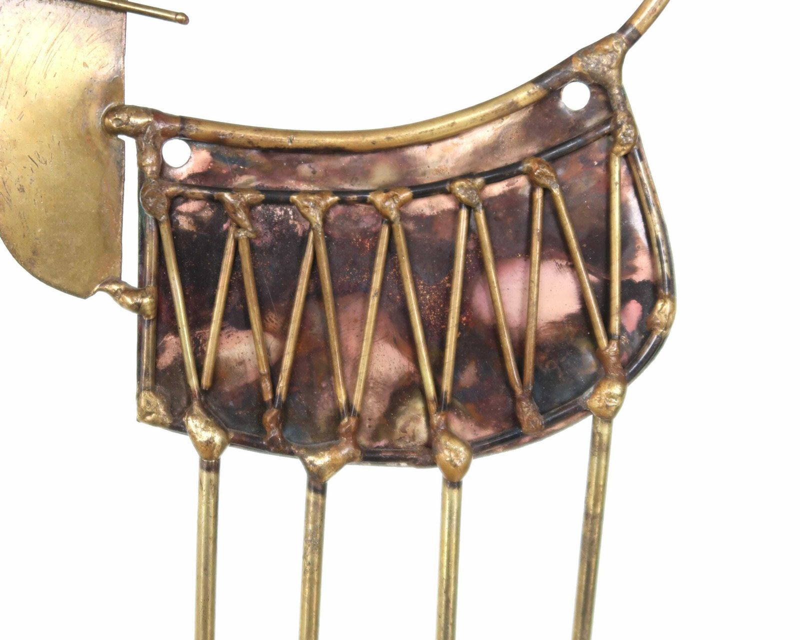 Brass And Copper Cat Key Hanger Sculpture By Jarc, 1950s / French, Brutalist Art, Hook, Organization, C Jere Style photo Home Decor