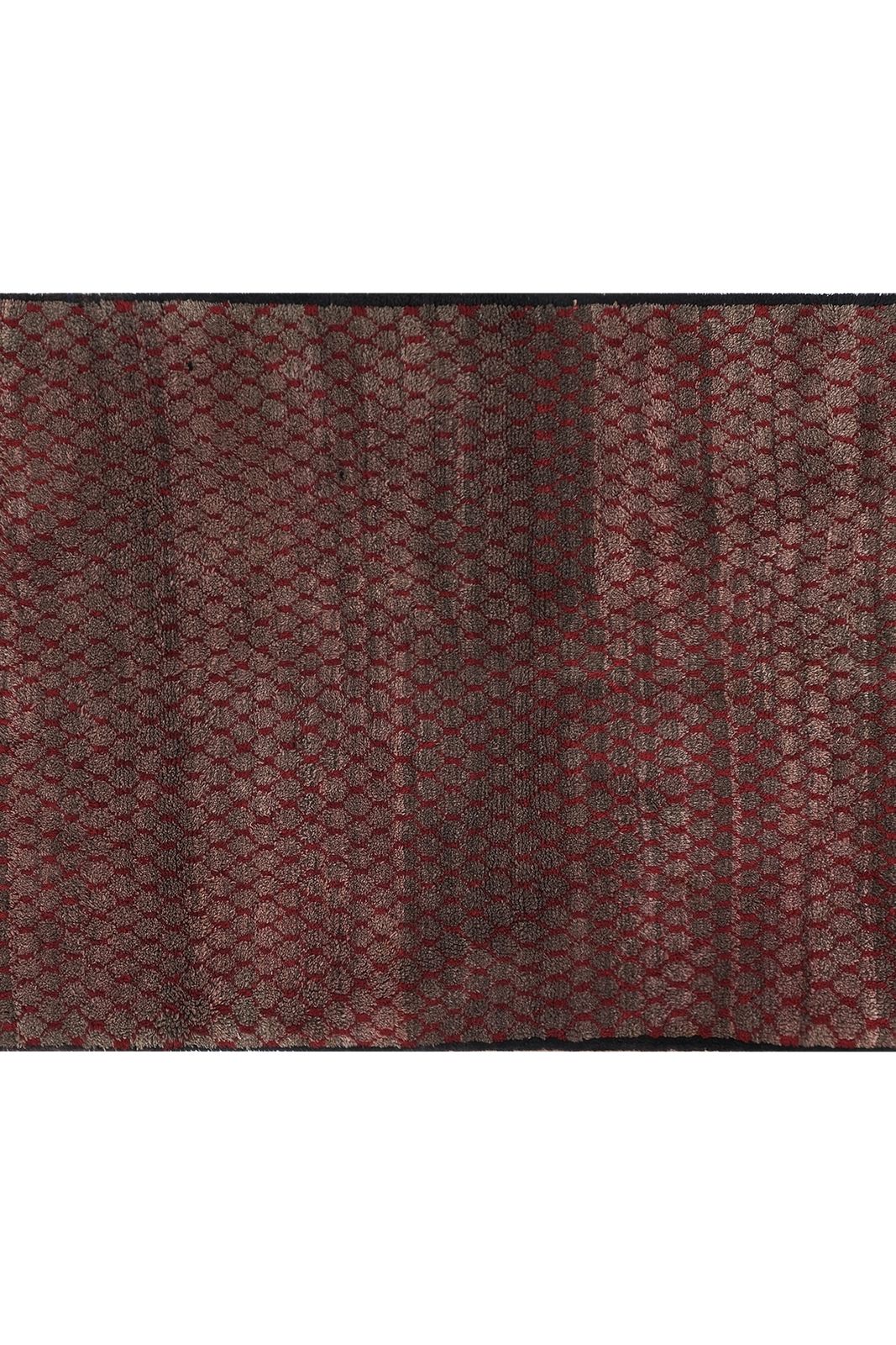Vintage Wool Gray Red Turkish Tulu Rug 3'5'' X 5'9'' photo Textiles