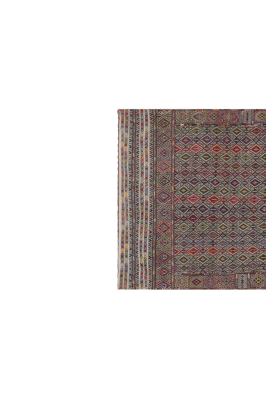 Mid Century Modern Central Anatolian Kilim Rug With Stripes 4'6'' X 11'7'' photo vintage