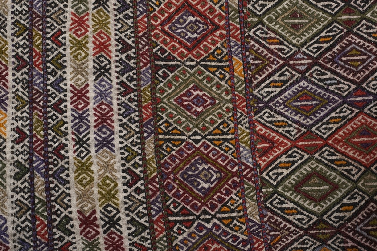 786.0 Mid Century Modern Central Anatolian Kilim Rug With Stripes 4'6'' X 11'7'' photo