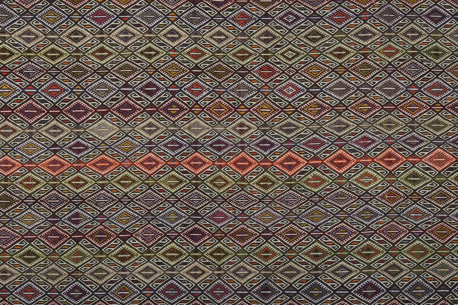 Vintage Turkish Kilim Jajim Rug With Geometrical Design 5'1" X 11'9" photo furniture