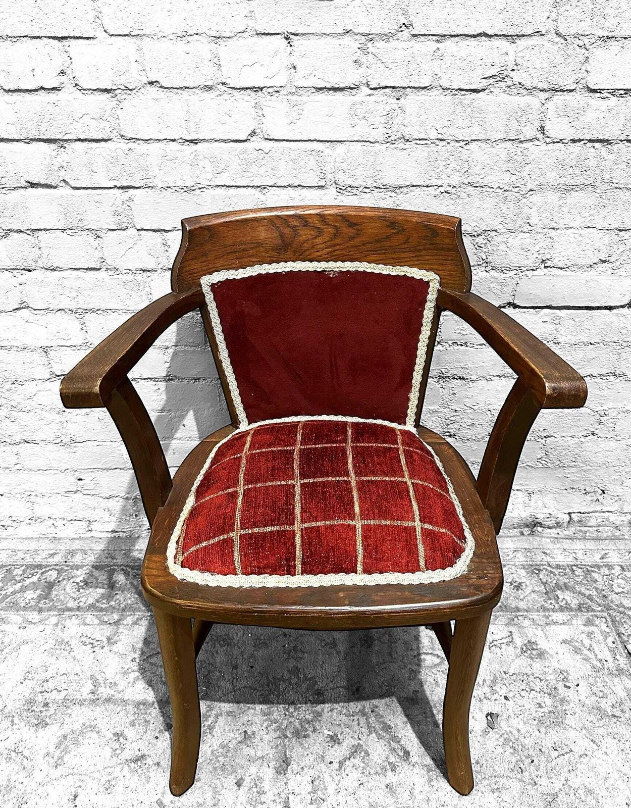 Antique Edwardian Oak Office Desk Chair C1910 photo Furniture