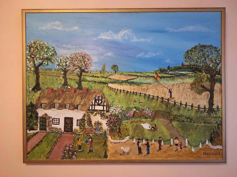 Fred Yates. Oil On Canvass. Signed. Large Picture 38in. X 49 1/2in.