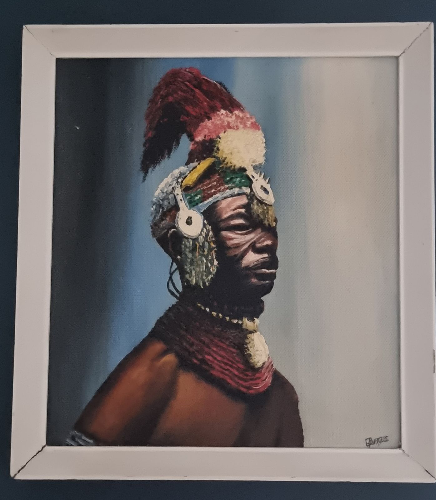 African Oil Tribal Art Masai photo vintage