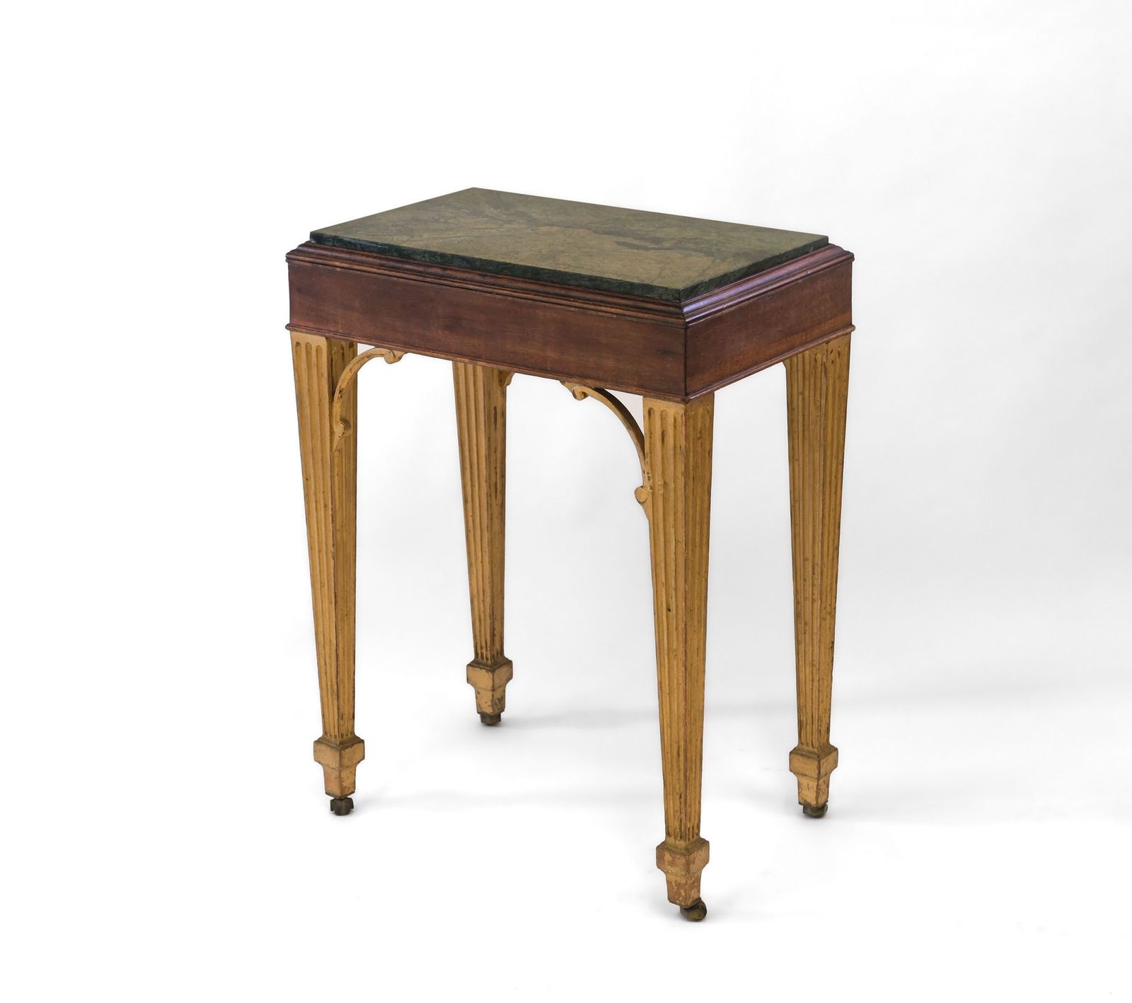 685.0 Early 19th Century Small Green Alps Marble Mahogany & Gilt Console Table photo