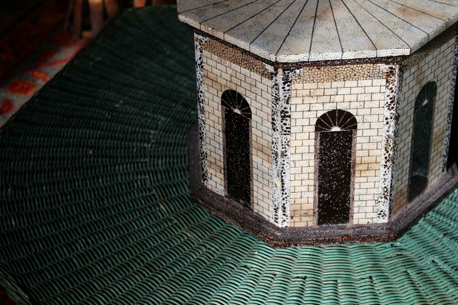 Eggshell Lacquered Box & Cover Summer House By Artist Thierry Voeltzel photo for sale