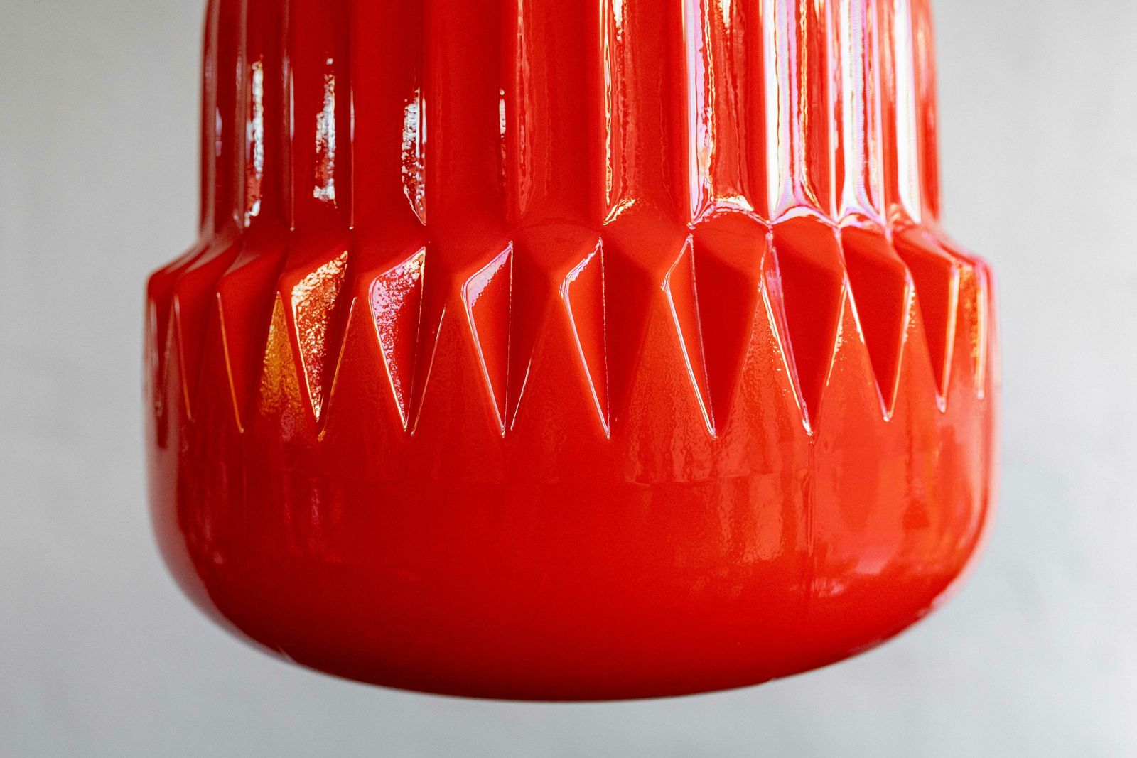 photo vinterior Vintage Czechoslovak Glass Hanging Lamp By Osvětlovací Sklo, 1970s