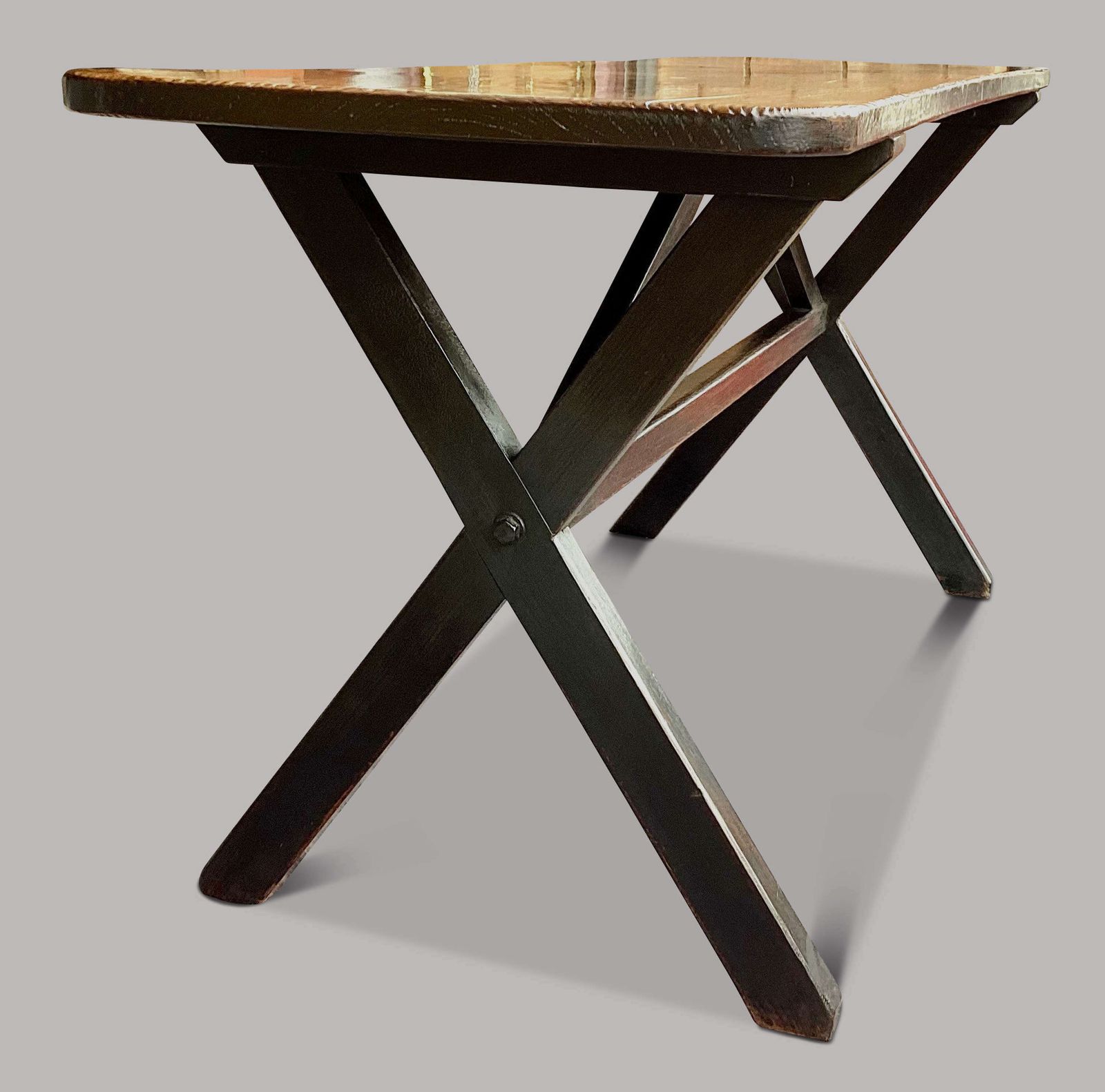 photo vintage Outstanding Georgian Large Elm Tavern Table; Superb Colour And Patina