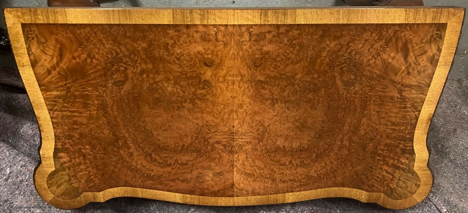 photo furniture Fine Burr Walnut Card Table By Maple & Co. Of London