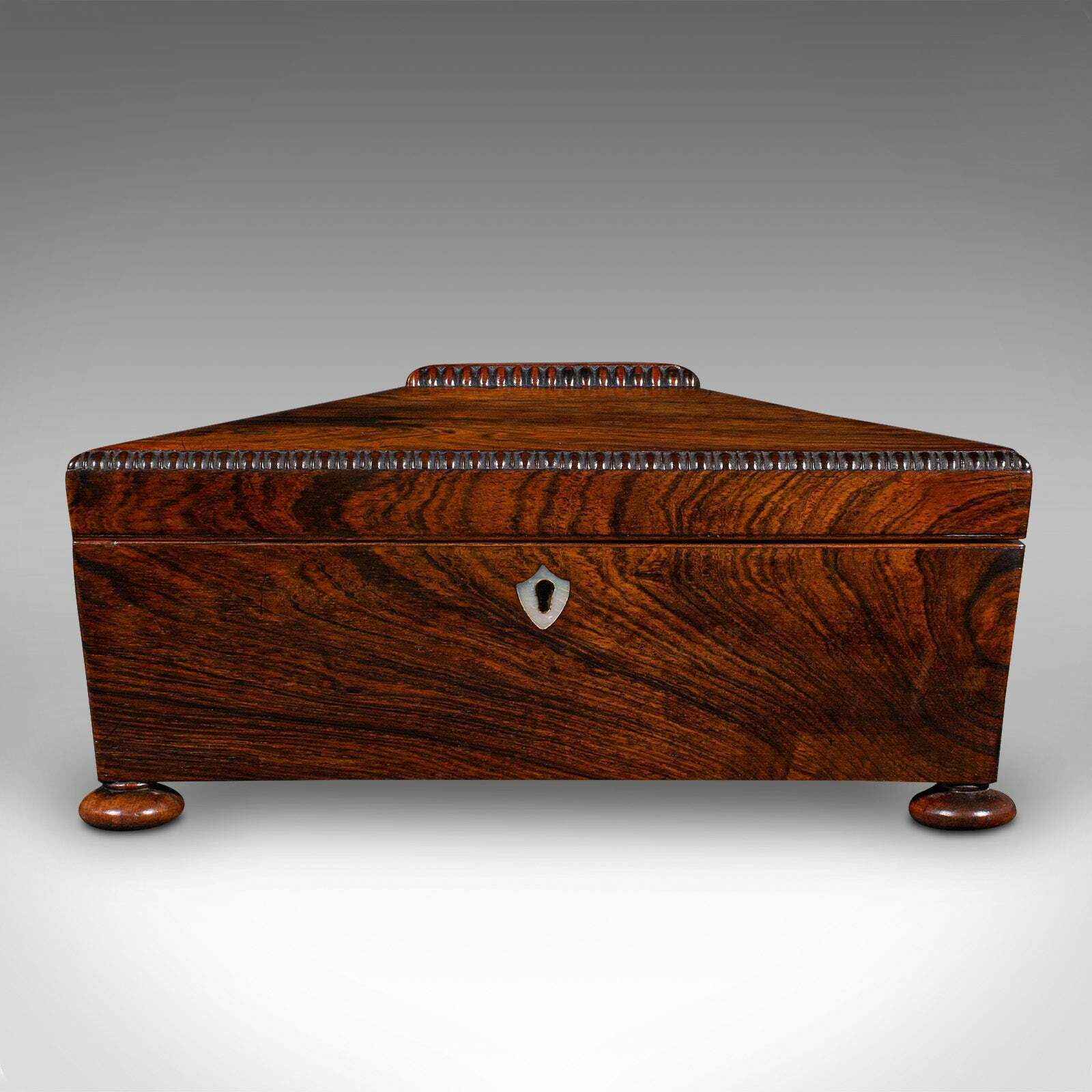 Antique Sarcophagus Keepsake Box, English, Velvet Lined, Glove Case, Regency photo for sale