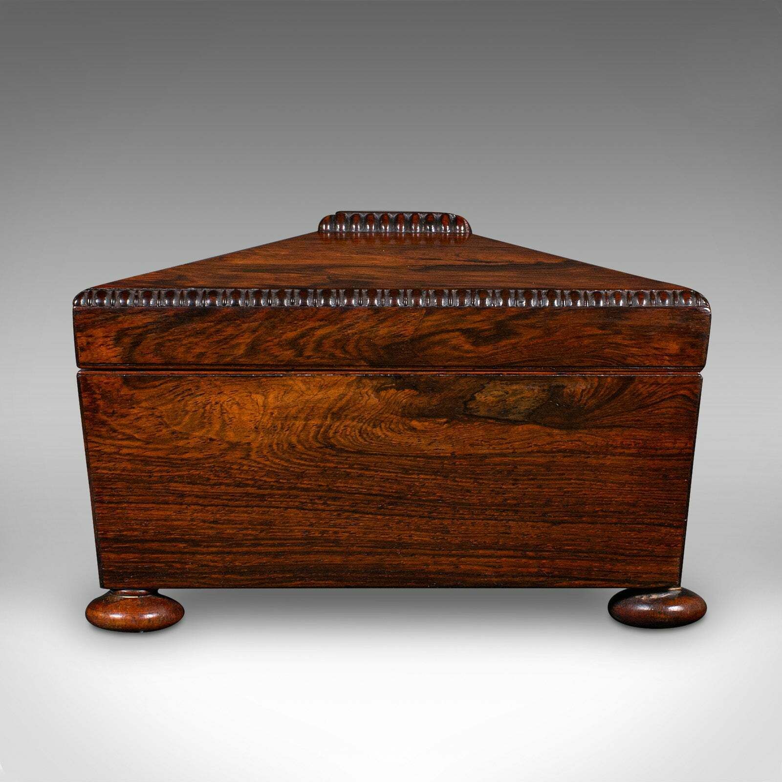 Antique Sarcophagus Keepsake Box, English, Velvet Lined, Glove Case, Regency photo vinterior