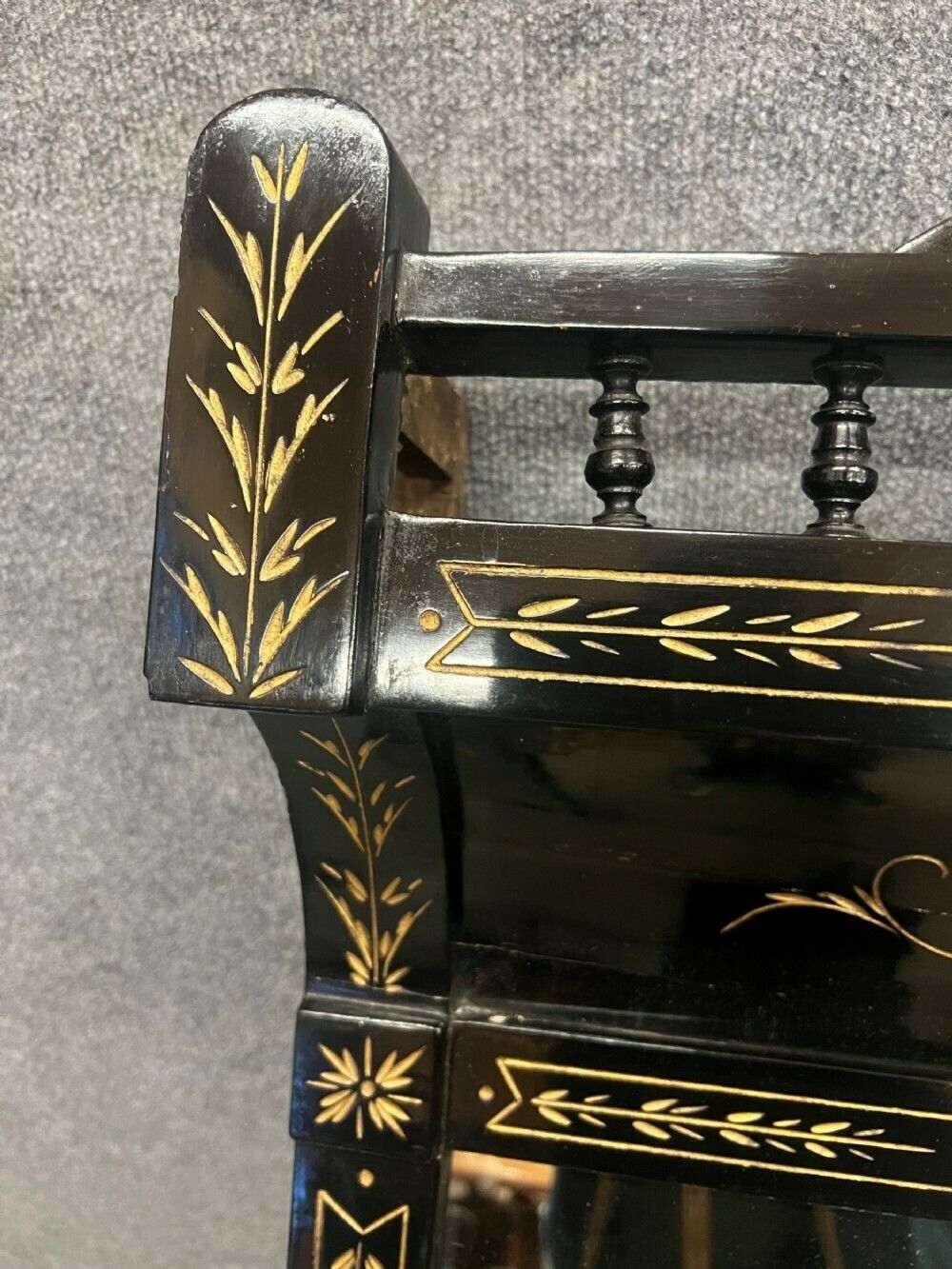 Very Decorative Aesthetic Movement Overmantel Mirror photo 765.0