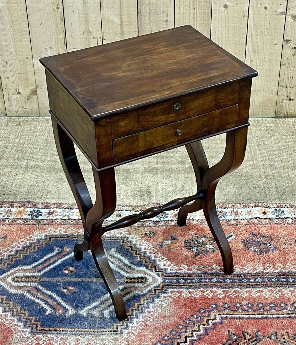 Walnut Sewing Furniture From The 19th Century photo for sale